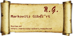 Markovitz Gibárt névjegykártya